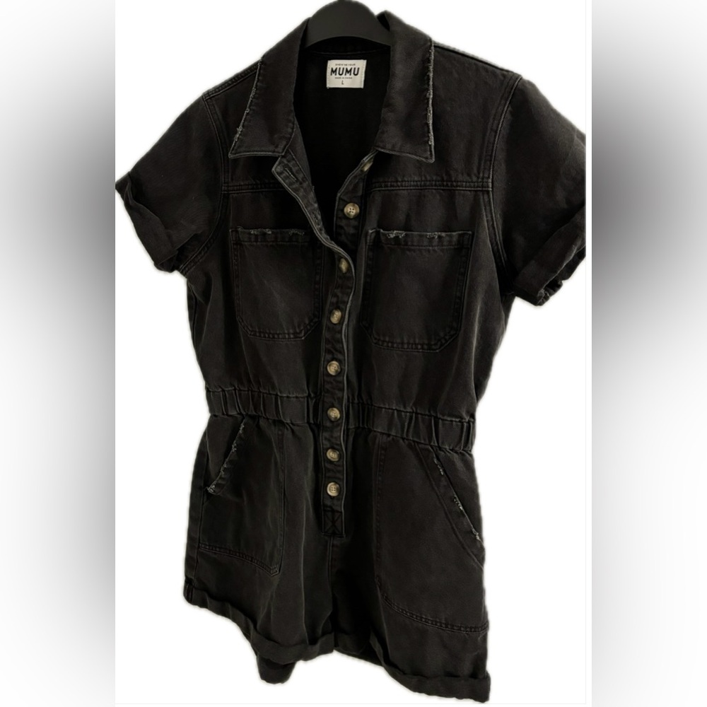 Show Me Your Mumu Black Denim Romper